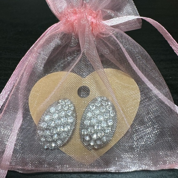 ICY SILVER OVAL EARRINGS - Picture 11 of 11